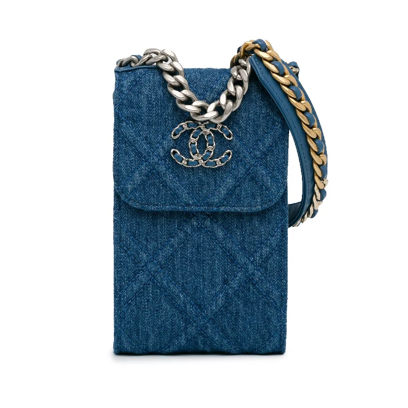 Balenciaga Neo Classic large size with hand - stitched edgesBlue Chanel Denim 19 Phone Holder with Chain Satchel