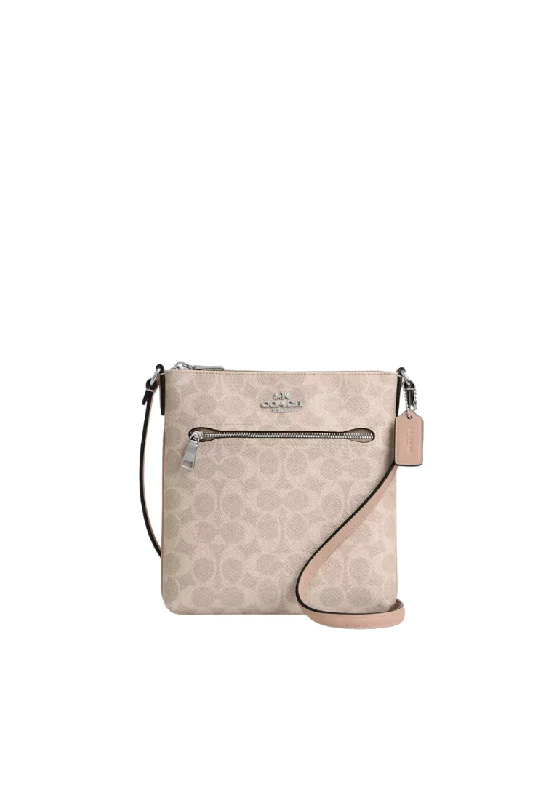 Coach bags with a zip - top closure and a front - pocket for quick accessCoach Rowan File Crossbody Mini In Sand Chalk CW325