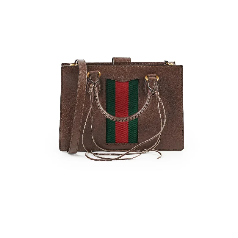 Women Gucci Sylvie bags featuring the signature web stripeGucci Top Handle Tote Bag Calfskin