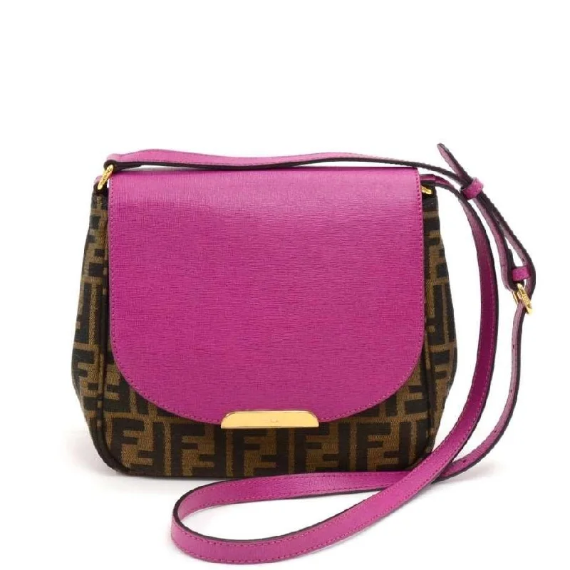 Fendi crossbody bags with a reflective strap for safety during low - light conditionsMonogram Canvas and Fuschia Leather Crossbody Bag