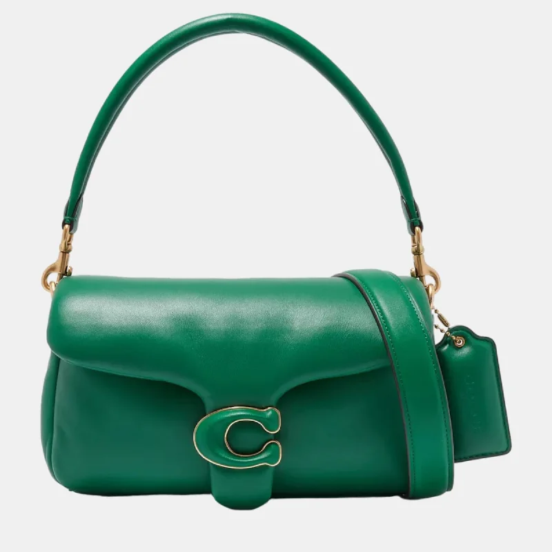 Coach handbags with a perforated leather detail for a breathable and unique designGreen nappa leather Shoulder Bag