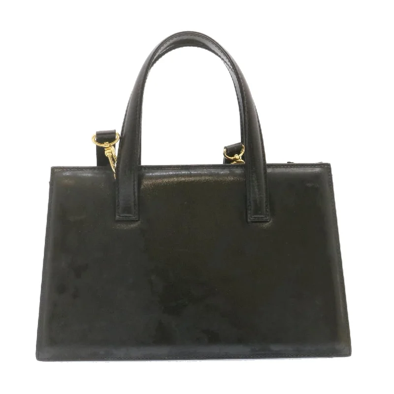 Fendi bags with a chain - link trim and a leather body for a modern and edgy lookFENDI 2Way Hand Shoulder Bag Leather Black ai073