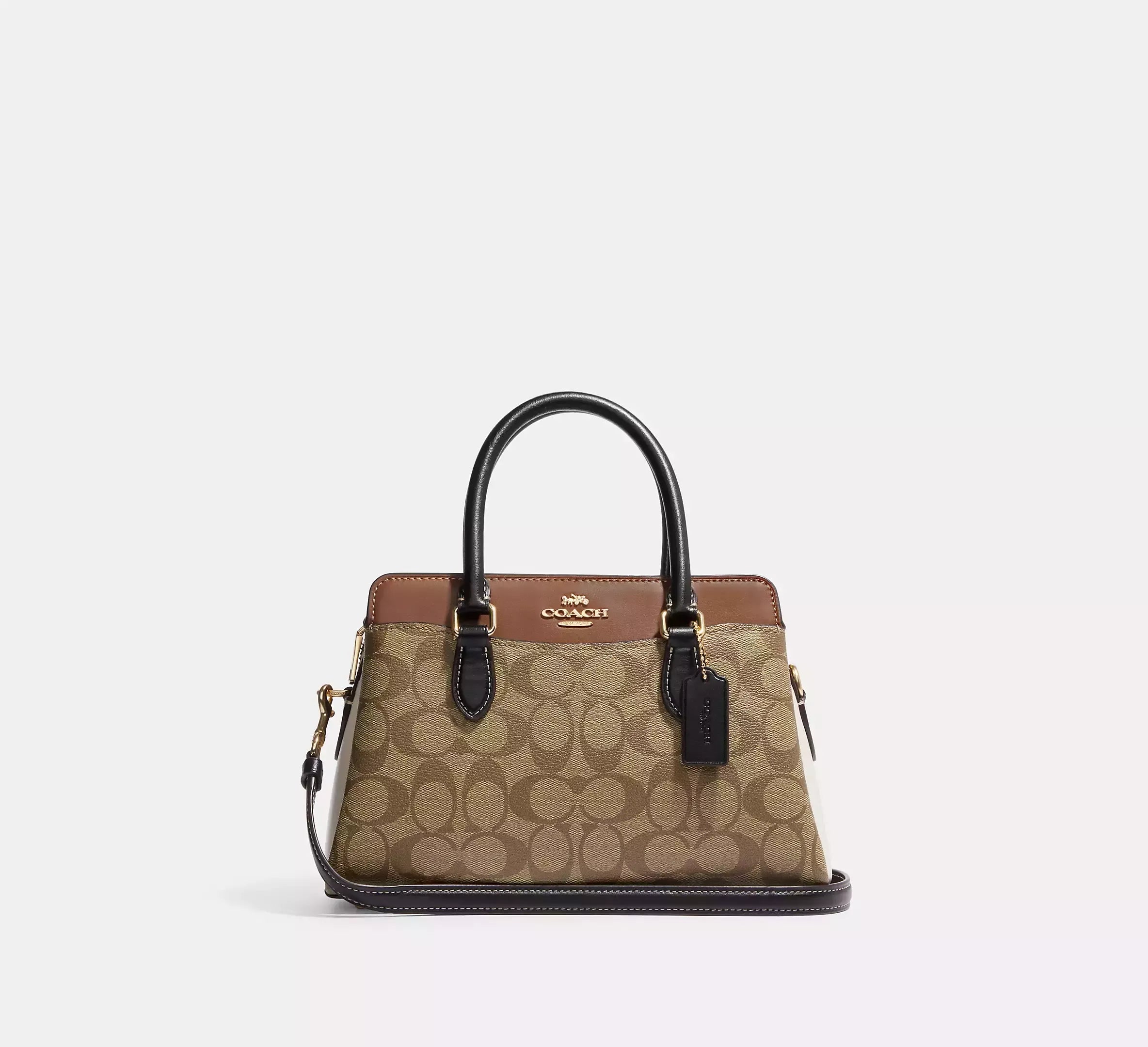 Coach bags with a patent - leather finish for a shiny and sophisticated appearanceCoach Mini Darcie Carryall in Signature Canvas