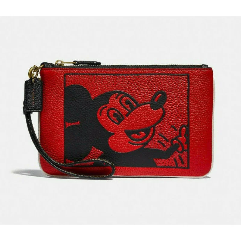 Coach backpacks with a hidden back pocket for securityCoach Small Red Wallet Disney Mickey Mouse X Keith Haring Purse Wristlet Bag New