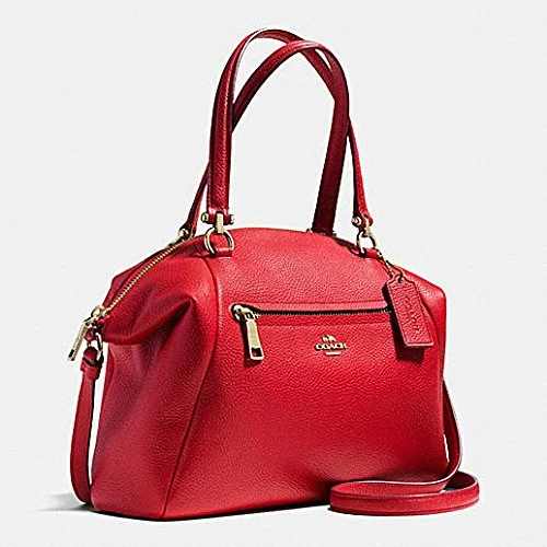 Coach handbags with a metal - framed clasp for durability and styleCoach prairie leather handbag bag Style 58874 true red new