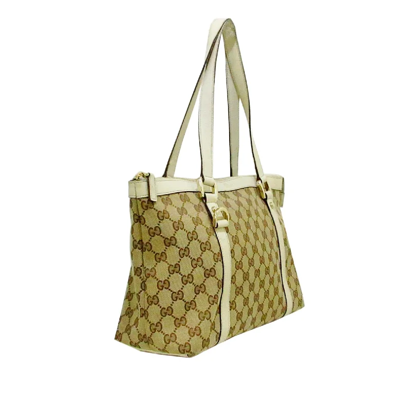 Gucci tote bags for women with a double - handle designGucci GG Canvas Abbey Shoulder Bag (32100)