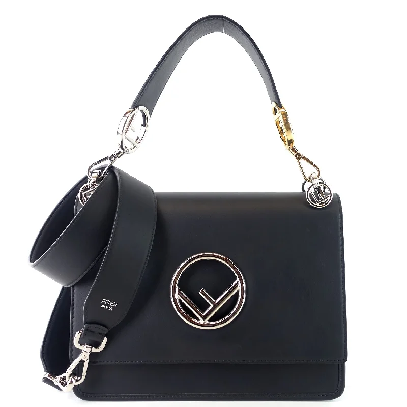 Fendi crossbody bags with a detachable wallet on chain for a hands - free wallet optionKan I F Medium Leather Bag