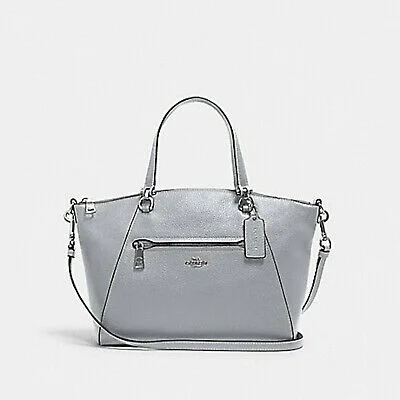 Coach tote bags with a printed Coach logo for brand visibilityCoach Prairie Grey Gray granite Leather Handbag Bag NEW