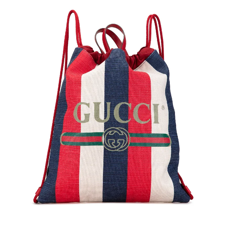 Balenciaga Hourglass small size with structured silhouetteRed Gucci Canvas Sylvie Stripe Logo Drawstring Backpack