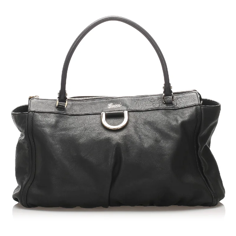 Gucci tote bags for women with a water - resistant coatingGucci Abbey D-ring Leather Tote Bag (SHG-10724)