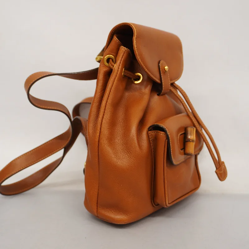 Ladies Gucci shoulder bags with a wide - width strapGUCCI  Bamboo Rucksack 003 2058 0030 Undefined,Leather Backpack Brown