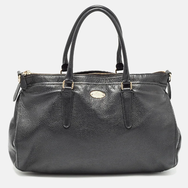 Coach backpacks with a padded back panel for comfort during long - term useBlack Leather Morgan Tote