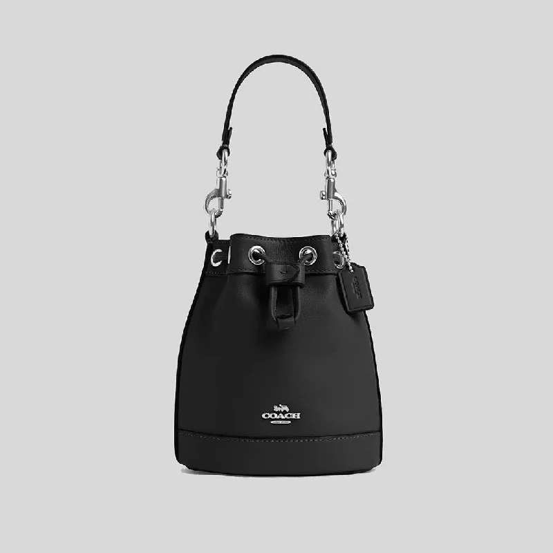 Coach Dempsey bags with a crystal - embellished C - logo for added luxuryCOACH Mini Bucket Bag Black CR144