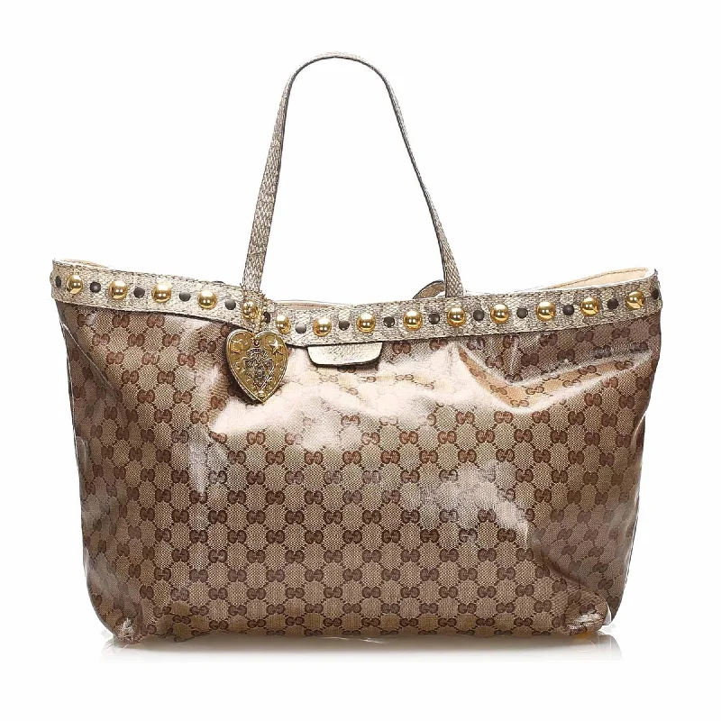 Gucci backpacks for women with a hidden back pocketGucci Babouska GG Crystal Tote Bag (SHG-12387)