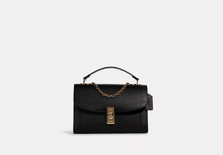 Coach Rogue bags with a monogram - embossed leather surfaceCoach Lane Shoulder Bag Gold Black/Multi