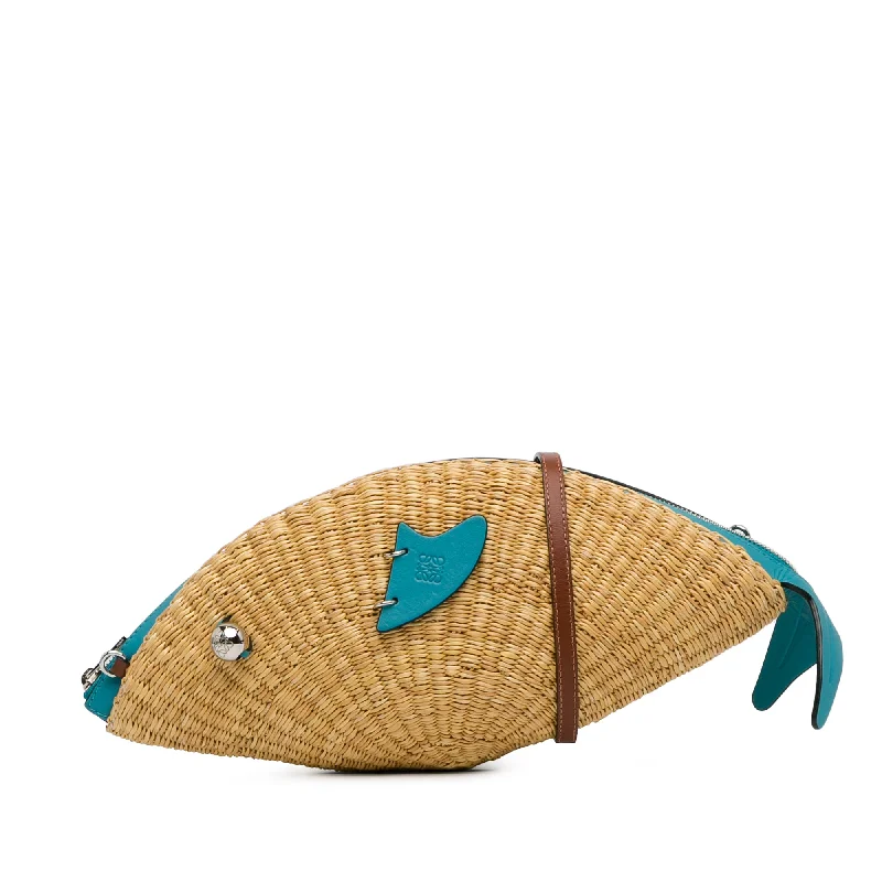 Balenciaga Arena small size with grained leather textureBrown LOEWE Paula's Ibiza Wicker Fish Bag