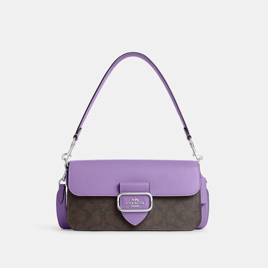 Medium - sized Coach shoulder bags in rich, deep colors for a sophisticated appearanceCoach Morgan Shoulder Bag in Signature Canvas