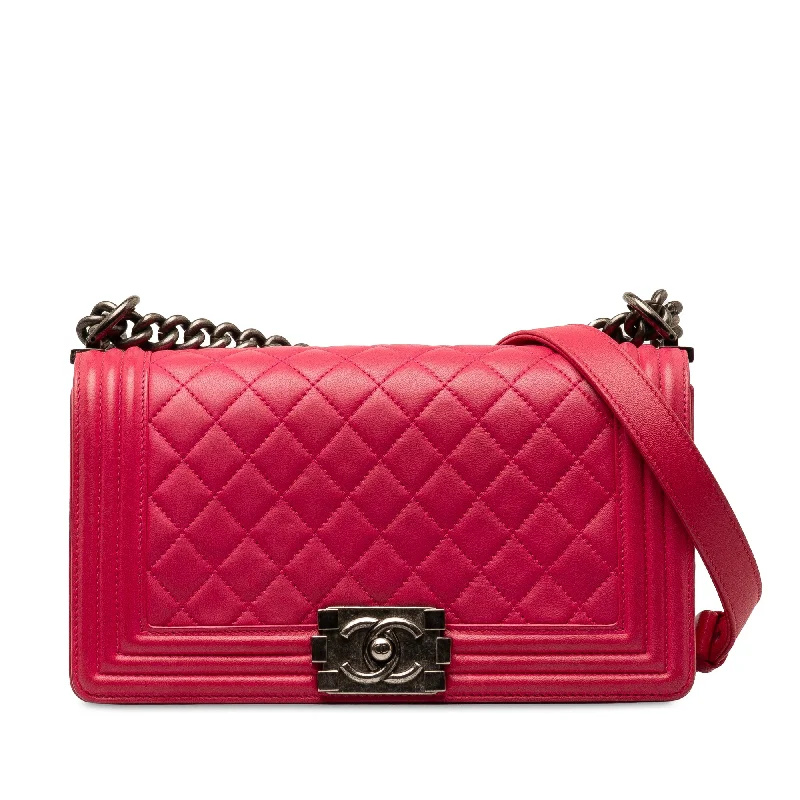 Balenciaga Speed medium size with detachable pouch insidePink Chanel Medium Lambskin Boy Flap Crossbody Bag