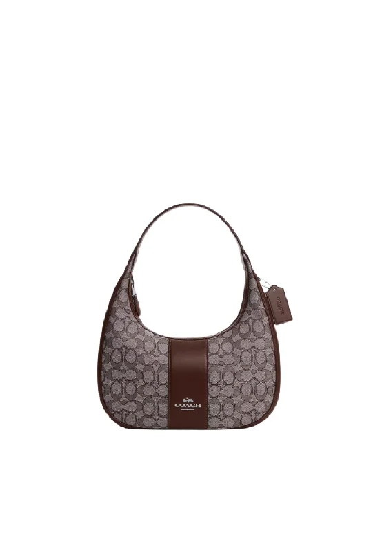 Coach Borough bags with a structured silhouette and a magnetic - snap closureCoach Carmen Shoulder Bag Signature Jacquard In Oak Maple CV001