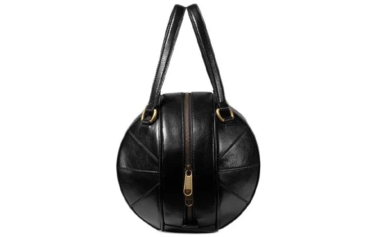 Gucci backpacks for women with a hidden back pocket(WMNS) GUCCI Unisex Leather Enamel Logo Handbag Black 536110-0PL0T-1000