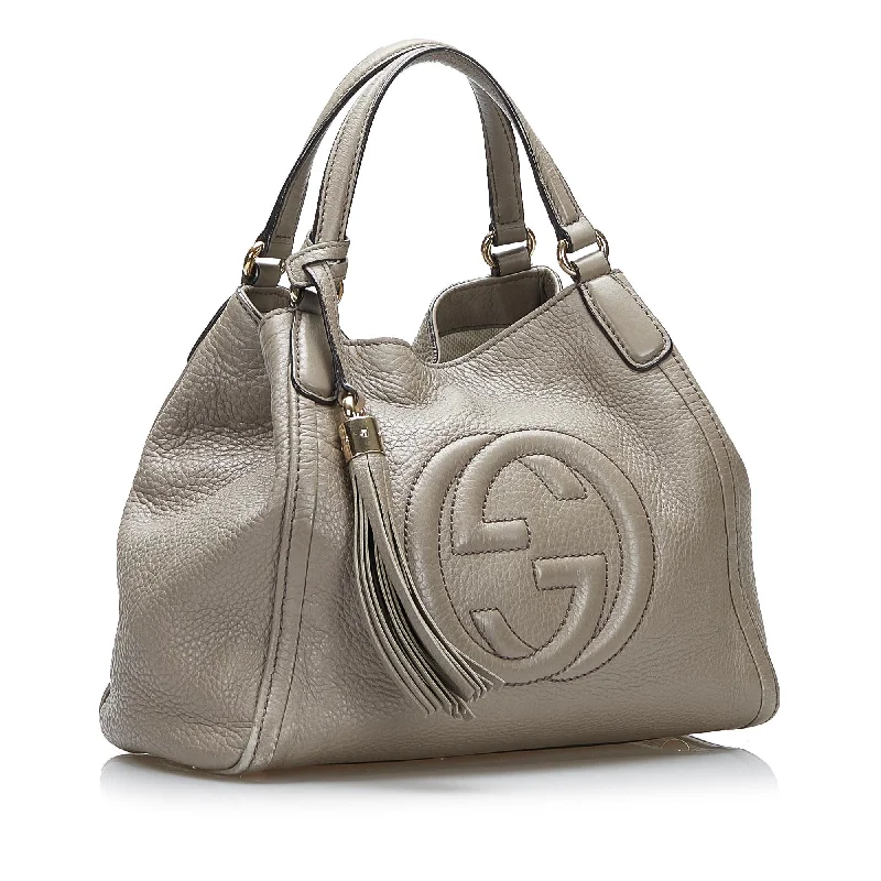 Women Gucci Sylvie bags featuring the signature web stripeGucci Soho Satchel (SHG-cH7U1w)