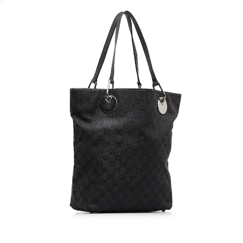 Gucci backpacks for women with a padded laptop compartmentBlack Gucci GG Canvas Eclipse Tote