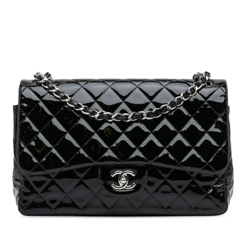 Balenciaga Le Cagole small size with silver - colored hardwareBlack Chanel Jumbo Classic Patent Double Flap Shoulder Bag