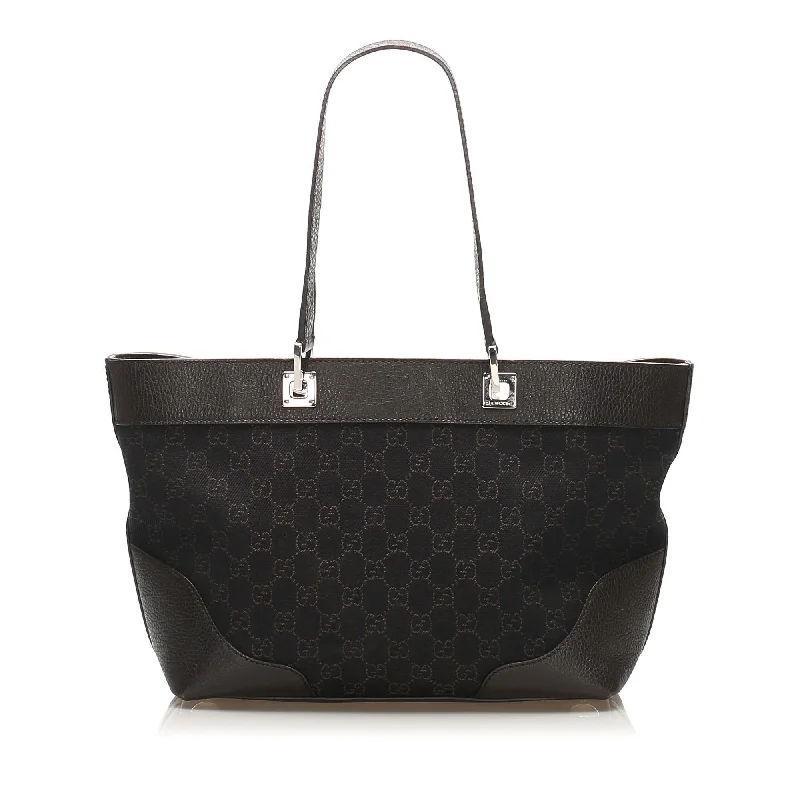 Gucci tote bags for women with a double - handle designGucci GG Canvas Tote Bag (SHG-11939)