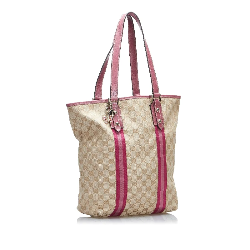 Women Gucci crossbody bags with a printed floral patternBrown Gucci GG Canvas Jolicoeur Tote