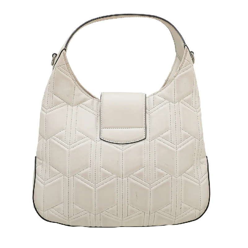 Gucci handbags for women with a metal - framed claspGucci White Quilted Dionysus Hobo Bag