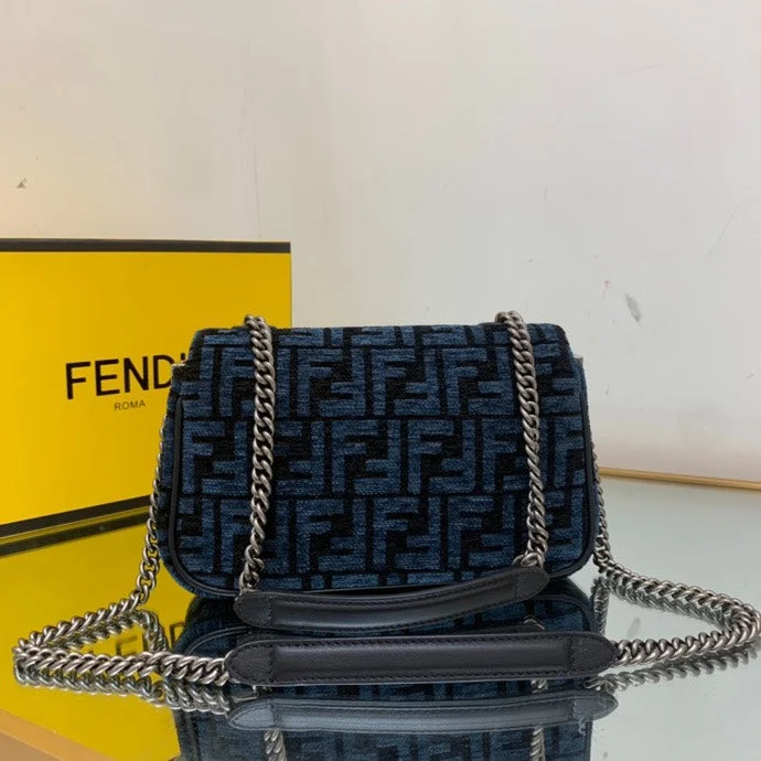 Fendi bags with a chain - link trim and a leather body for a modern and edgy lookWF -  Fendi Bag - 097