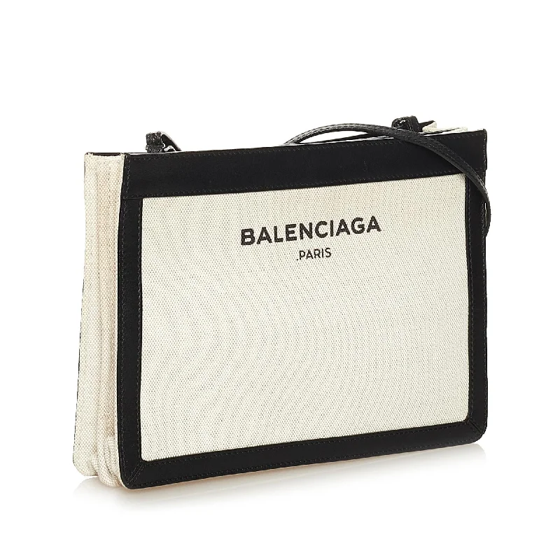 Balenciaga Hourglass small size with structured silhouetteBalenciaga Navy Pochette (SHG-tav1bL)