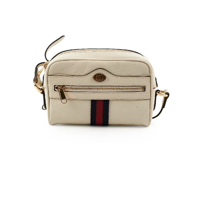 Women Gucci bags with a front - flap pocket for quick - access itemsGucci Ophidia White Crossbody