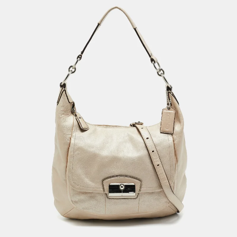 Coach backpacks with a padded back panel for comfort during long - term useIvory Leather Kristin Hobo