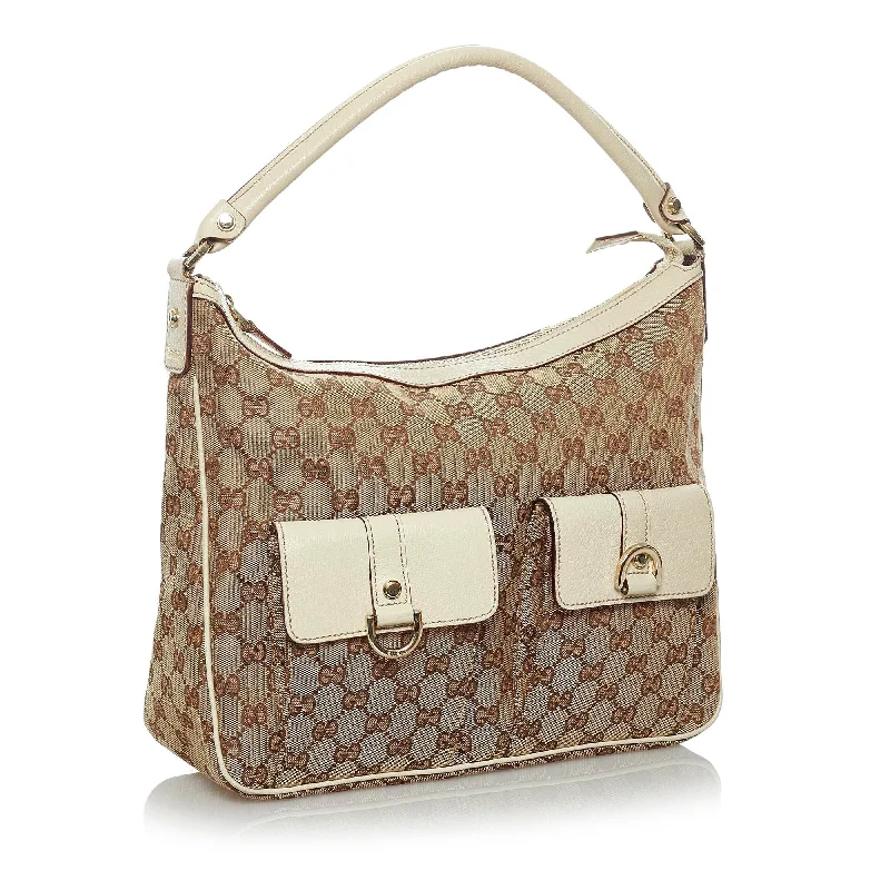 Women Gucci crossbody bags with a woven leather strapGucci GG Canvas Abbey Shoulder Bag (34172)