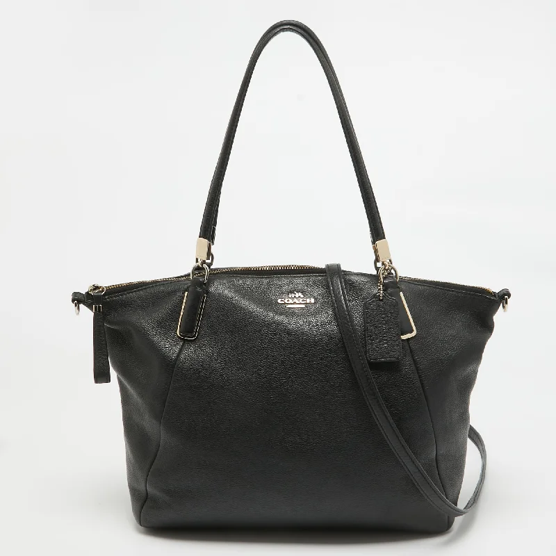 Ladies Coach Borough bags in a pastel shade for a soft and delicate appearanceBlack Leather Kelsey Satchel