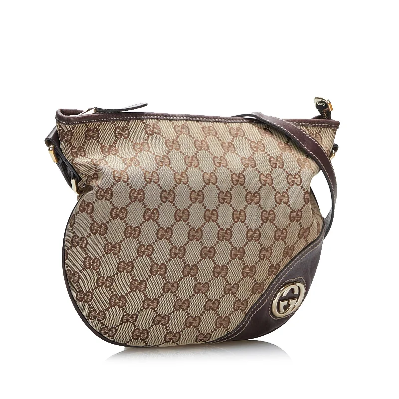 Gucci Marmont bags for women with quilted leather exteriorsGucci GG Canvas Britt Crossbody (SHG-gC3R2B)