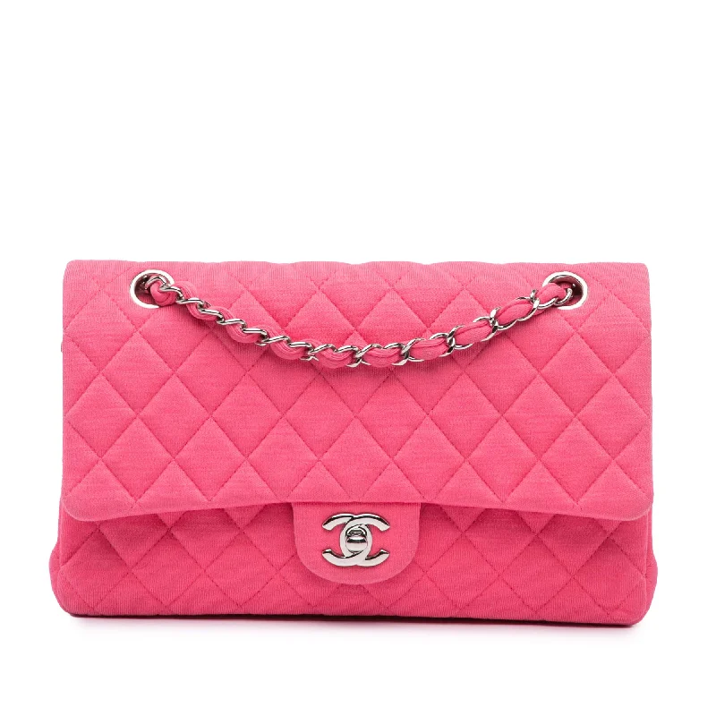 Balenciaga Neo Classic small size with smooth leather finishPink Chanel Medium Classic Jersey Double Flap Shoulder Bag