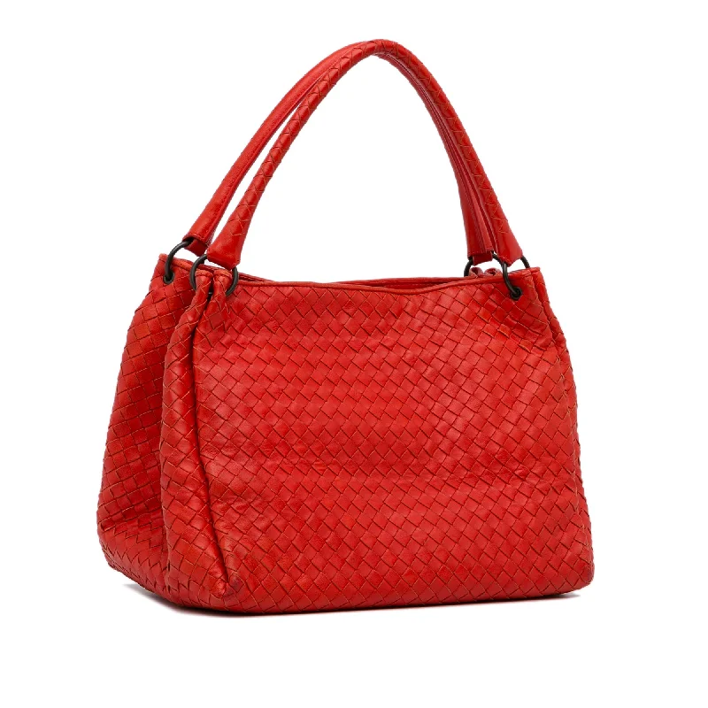 Bottega Veneta bags with leather - embossed bordersRed Bottega Veneta Intrecciato Parachute Tote