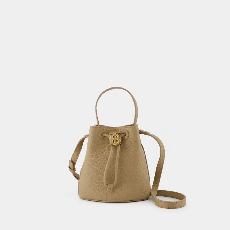 Sustainable and Ethical Burberry Bags for Conscious ConsumersDrawstring Bucket Hobo Bag - Burberry - Cotton - Beige