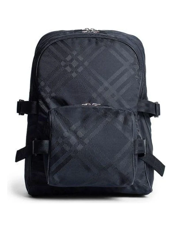 Burberry Bags with Reflective Elements for SafetyMen's Check Jacquard Backpack in Black | 8080840