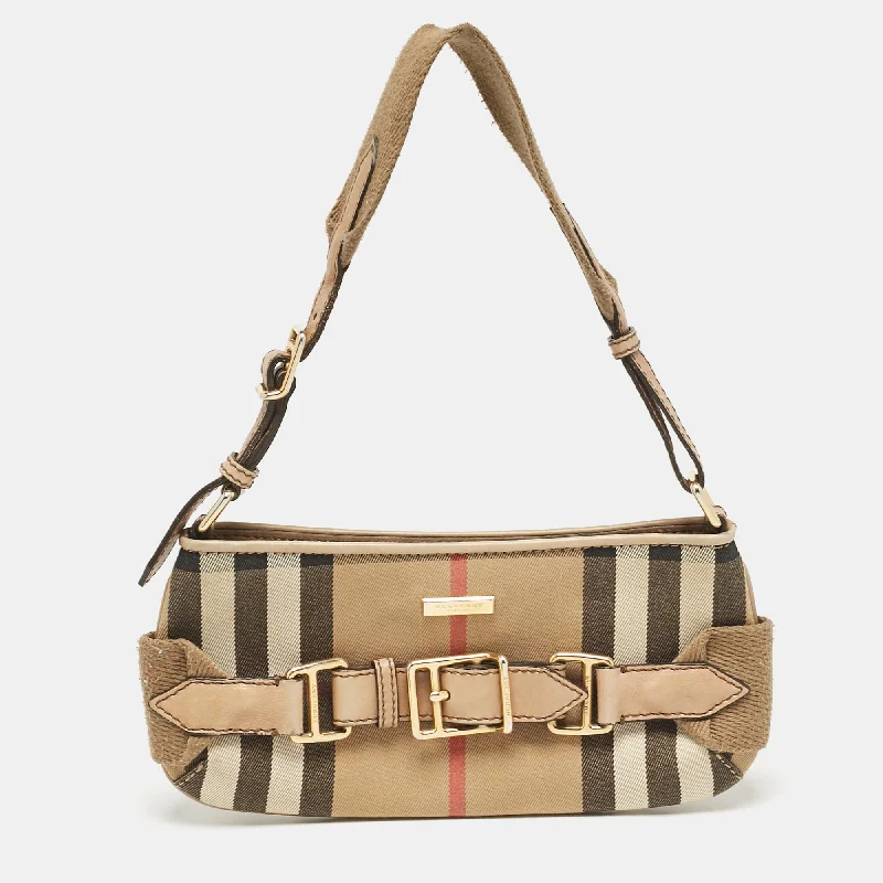 Easy - to - Clean Burberry Bags for Busy LifestylesBeige House Check Fabric Baguette Bag