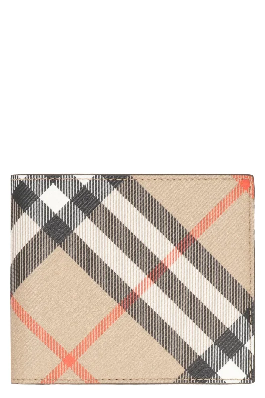 Customizable Burberry Bags with Personalized CharmsMen's Check Print Wallet in Beige | 8095046160296 Color A2021