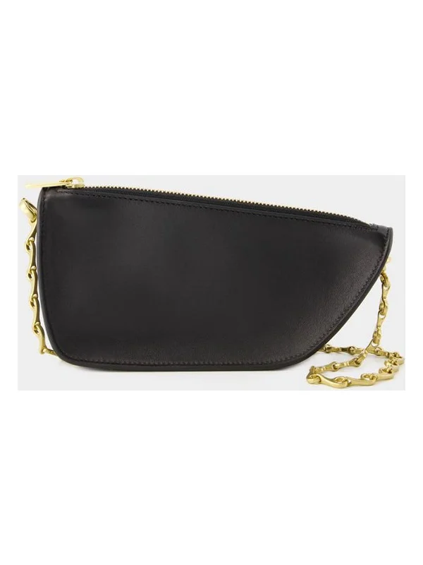 Adjustable Strap Burberry Messenger BagsWomen's Micro Shield Wallet On Chain in Black | 8079856