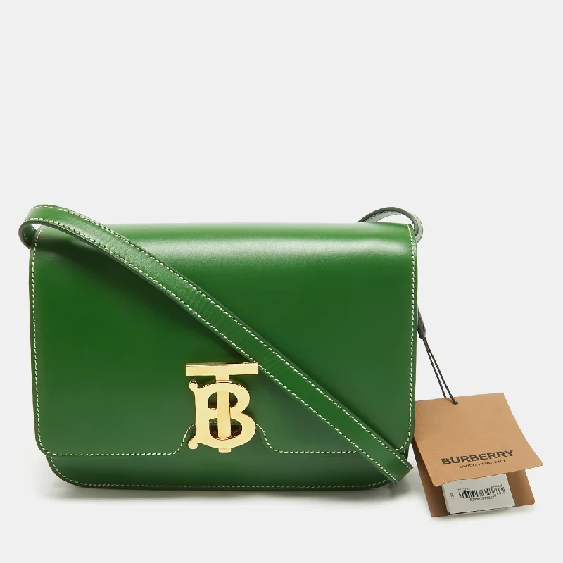 Pattern - Mixing Burberry Bags for a Fashion - Forward LookGreen Leather Small TB Shoulder Bag