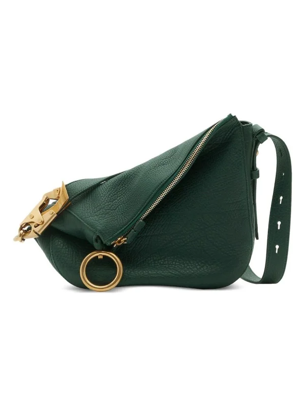 Dark - Hued Burberry Bags for a Sophisticated LookWomen's Knight Leather Crossbody Bag in Green | 8077554148059 Color B7325