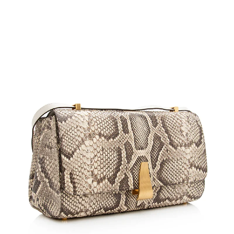 Bottega Veneta bags with ribbed texturesBottega Veneta Python Angle Shoulder Bag (SHF-19145)