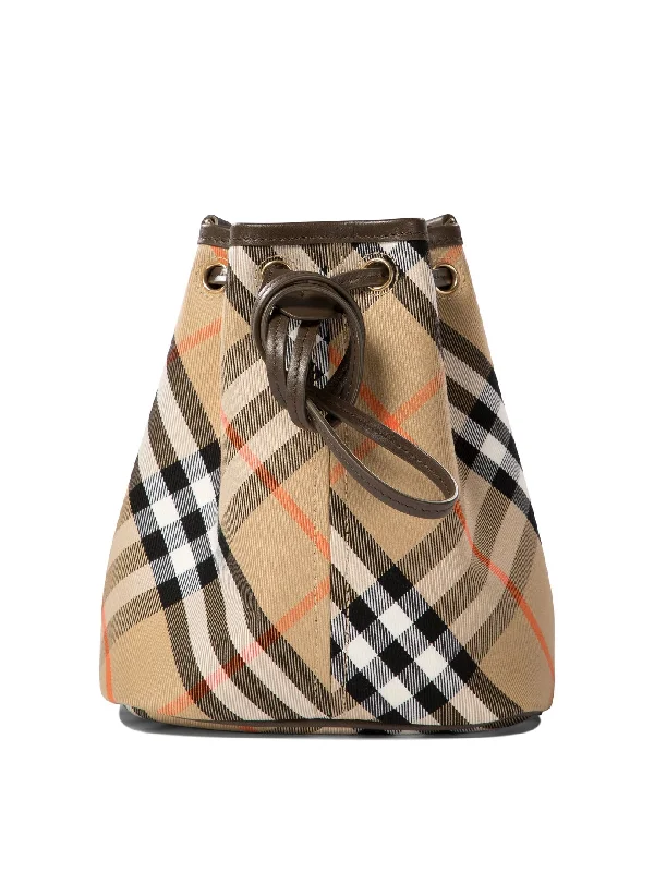 Burberry Bags with Adjustable Handles for Different Carrying WaysWomen's "check Mini" Bucket Bag in Beige | 8093804