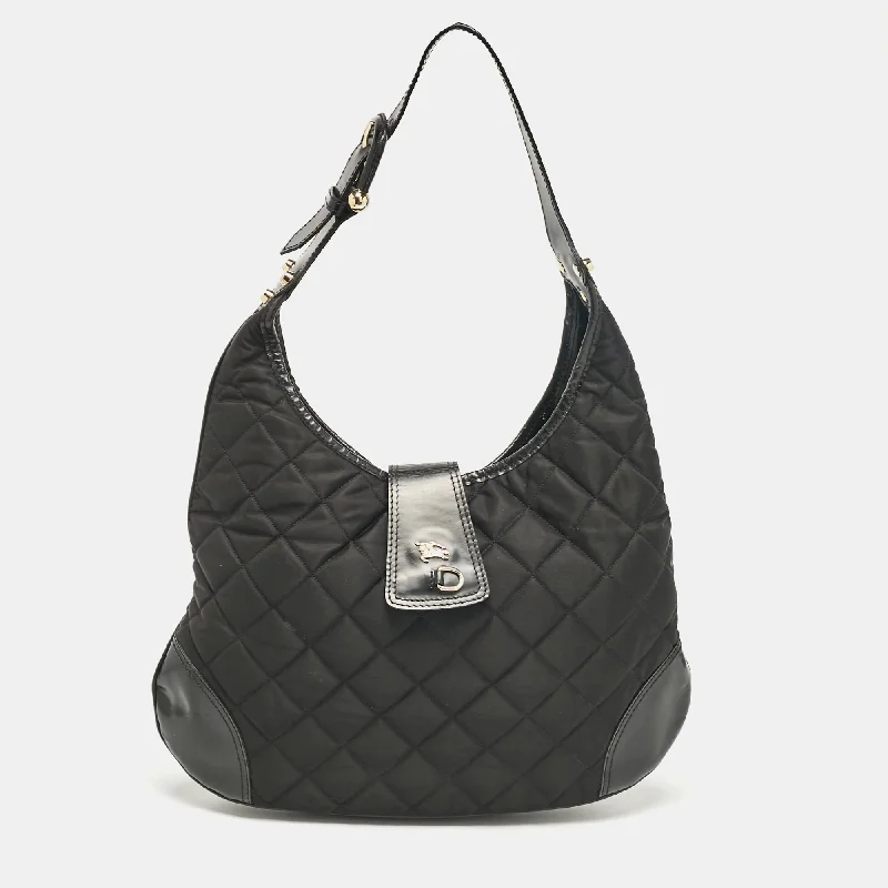 Affordable Replica - Looking Burberry BagsBlack Quilted Nylon Brooke Hobo