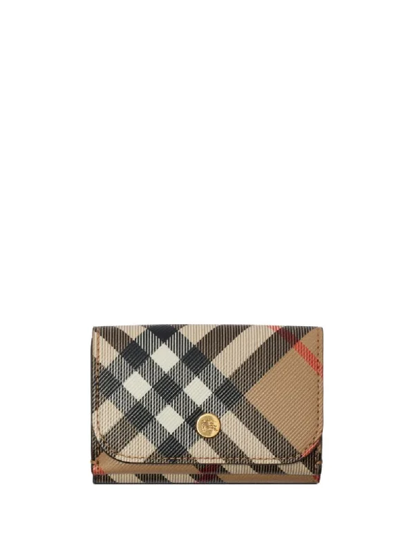 Burberry Bags with RFID Blocking TechnologyWomen's Check Compact Wallet in Sand | 8095291160296